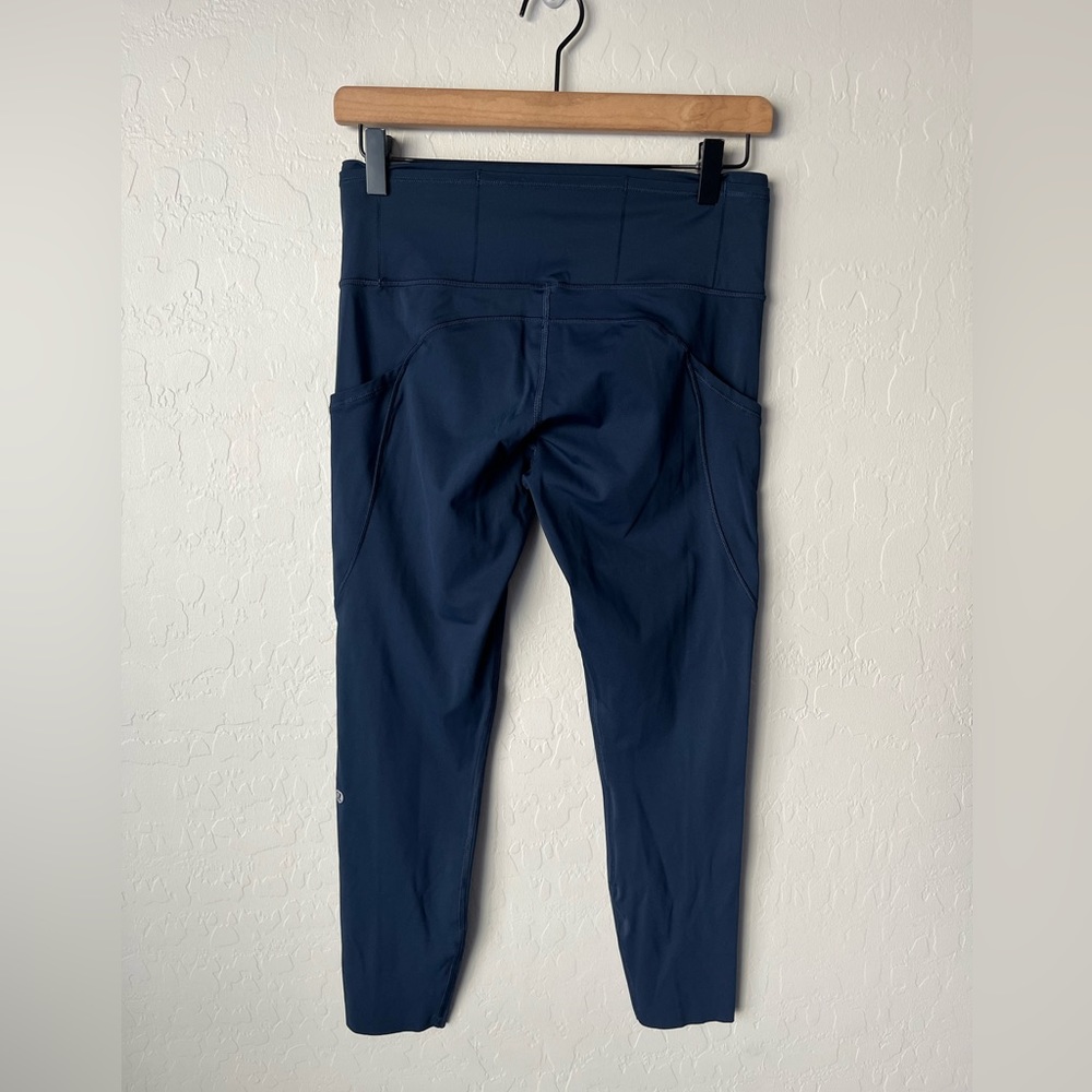 Lululemon fast and free tights peloton logo navy blue 8 - Picture 10 of 15